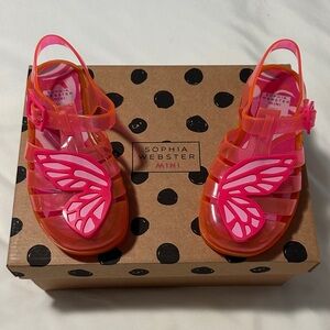 Sophia Webster Mini Pink and Orange Butterfly Sandals